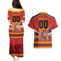 Custom Espana Campeon De Europa Couples Matching Puletasi and Hawaiian Shirt Spain History Champions LT9 - Wonder Print Shop