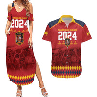Custom Espana Campeon De Europa Couples Matching Summer Maxi Dress and Hawaiian Shirt Spain History Champions LT9 - Wonder Print Shop
