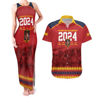 Custom Espana Campeon De Europa Couples Matching Tank Maxi Dress and Hawaiian Shirt Spain History Champions LT9 - Wonder Print Shop