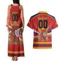 Custom Espana Campeon De Europa Couples Matching Tank Maxi Dress and Hawaiian Shirt Spain History Champions LT9 - Wonder Print Shop