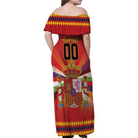 Custom Espana Campeon De Europa Family Matching Off Shoulder Maxi Dress and Hawaiian Shirt Spain History Champions LT9 - Wonder Print Shop