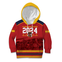 Custom Espana Campeon De Europa Kid Hoodie Spain History Champions - Wonder Print Shop