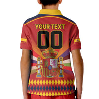 Custom Espana Campeon De Europa Kid Polo Shirt Spain History Champions - Wonder Print Shop