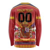 Custom Espana Campeon De Europa Long Sleeve Shirt Spain History Champions - Wonder Print Shop