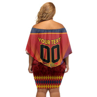 Custom Espana Campeon De Europa Off Shoulder Short Dress Spain History Champions - Wonder Print Shop