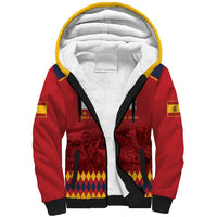 Custom Espana Campeon De Europa Sherpa Hoodie Spain History Champions - Wonder Print Shop