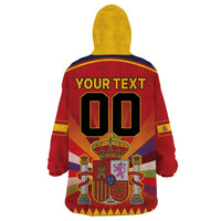 Custom Espana Campeon De Europa Wearable Blanket Hoodie Spain History Champions - Wonder Print Shop