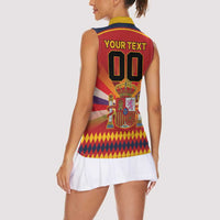 Custom Espana Campeon De Europa Women Sleeveless Polo Shirt Spain History Champions - Wonder Print Shop