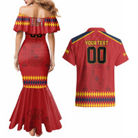 Custom Spain Euro 2024 Champions Couples Matching Mermaid Dress and Hawaiian Shirt La Roja Campeon De Europa LT9 - Wonder Print Shop
