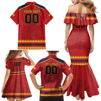 Custom Spain Euro 2024 Champions Family Matching Mermaid Dress and Hawaiian Shirt La Roja Campeon De Europa LT9 - Wonder Print Shop
