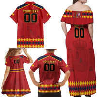 Custom Spain Euro 2024 Champions Family Matching Off Shoulder Maxi Dress and Hawaiian Shirt La Roja Campeon De Europa LT9 - Wonder Print Shop
