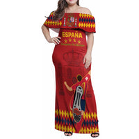 Custom Spain Euro 2024 Champions Family Matching Off Shoulder Maxi Dress and Hawaiian Shirt La Roja Campeon De Europa LT9 - Wonder Print Shop