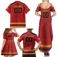 Custom Spain Euro 2024 Champions Family Matching Summer Maxi Dress and Hawaiian Shirt La Roja Campeon De Europa - Wonder Print Shop