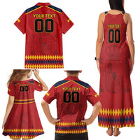 Custom Spain Euro 2024 Champions Family Matching Tank Maxi Dress and Hawaiian Shirt La Roja Campeon De Europa - Wonder Print Shop
