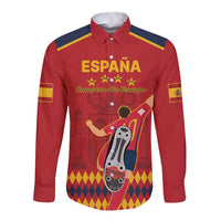 Custom Spain Euro 2024 Champions Long Sleeve Button Shirt La Roja Campeon De Europa - Wonder Print Shop