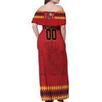 Custom Spain Euro 2024 Champions Off Shoulder Maxi Dress La Roja Campeon De Europa - Wonder Print Shop