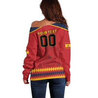 Custom Spain Euro 2024 Champions Off Shoulder Sweater La Roja Campeon De Europa - Wonder Print Shop