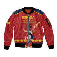 Custom Spain Euro 2024 Champions Sleeve Zip Bomber Jacket La Roja Campeon De Europa - Wonder Print Shop