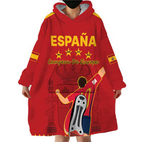 Custom Spain Euro 2024 Champions Wearable Blanket Hoodie La Roja Campeon De Europa - Wonder Print Shop