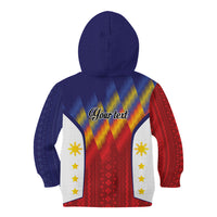 Personalized Philippines Eight Rays Sun Kid Hoodie Traditional Filipino Igorot Pattern Motif