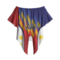 Personalized Philippines Eight Rays Sun Off Shoulder Wrap Waist Top Traditional Filipino Igorot Pattern Motif