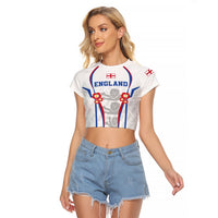 England Women Football Raglan Cropped T Shirt Three Lions Go World Cup 2023 - Wonder Print Shop