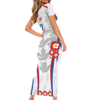 Custom England Women Football Short Sleeve Bodycon Dress Three Lions Go World Cup 2023 - Wonder Print Shop