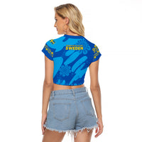 Sweden Women Football Raglan Cropped T Shirt Blagult World Cup 2023 - Wonder Print Shop