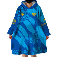 Sweden Women Football Wearable Blanket Hoodie Blagult World Cup 2023 - Wonder Print Shop