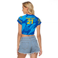 Custom Sweden Women Football Raglan Cropped T Shirt Blagult World Cup 2023 - Wonder Print Shop