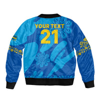Custom Sweden Women Football Sleeve Zip Bomber Jacket Blagult World Cup 2023 - Wonder Print Shop