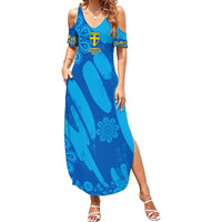 Custom Sweden Women Football Summer Maxi Dress Blagult World Cup 2023 - Wonder Print Shop