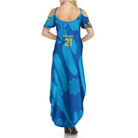 Custom Sweden Women Football Summer Maxi Dress Blagult World Cup 2023 - Wonder Print Shop