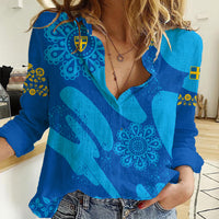 Custom Sweden Women Football Women Casual Shirt Blagult World Cup 2023 - Wonder Print Shop