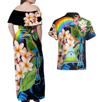 Nicaragua Couples Matching Off Shoulder Maxi Dress and Hawaiian Shirt Guardabarranco and Beauty Sacuanjoche Sprit LT9 - Wonder Print Shop