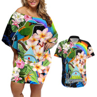 Nicaragua Couples Matching Off Shoulder Short Dress and Hawaiian Shirt Guardabarranco and Beauty Sacuanjoche Sprit LT9 - Wonder Print Shop