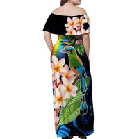 Nicaragua Off Shoulder Maxi Dress Guardabarranco and Beauty Sacuanjoche Sprit - Wonder Print Shop