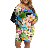 Nicaragua Off Shoulder Short Dress Guardabarranco and Beauty Sacuanjoche Sprit - Wonder Print Shop