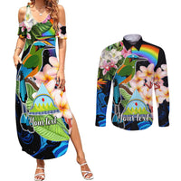 Personalised Nicaragua Couples Matching Summer Maxi Dress and Long Sleeve Button Shirts Guardabarranco and Beauty Sacuanjoche Sprit LT9 - Wonder Print Shop