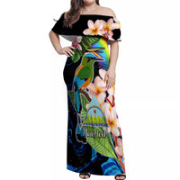 Personalised Nicaragua Off Shoulder Maxi Dress Guardabarranco and Beauty Sacuanjoche Sprit - Wonder Print Shop