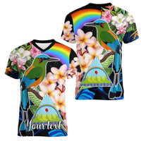 Personalised Nicaragua Women V Neck T Shirt Guardabarranco and Beauty Sacuanjoche Sprit - Wonder Print Shop