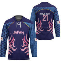 Twenty20 Japan Cricket Custom Hockey Jersey Retro Blue Version - Wonder Print Shop