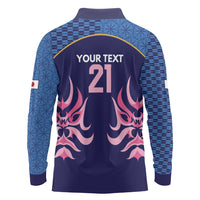 Twenty20 Japan Cricket Custom Long Sleeve Polo Shirt Retro Blue Version - Wonder Print Shop