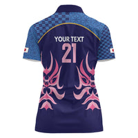 Twenty20 Japan Cricket Custom Women Polo Shirt Retro Blue Version - Wonder Print Shop