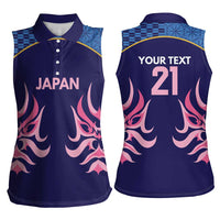 Twenty20 Japan Cricket Custom Women Sleeveless Polo Shirt Retro Blue Version - Wonder Print Shop