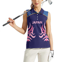 Twenty20 Japan Cricket Custom Women Sleeveless Polo Shirt Retro Blue Version - Wonder Print Shop