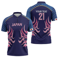 Twenty20 Japan Cricket Custom Zipper Polo Shirt Retro Blue Version - Wonder Print Shop