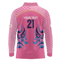 Twenty20 Japan Cricket Custom Long Sleeve Polo Shirt Retro Pink Version - Wonder Print Shop