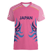 Twenty20 Japan Cricket Custom Women V-Neck T-Shirt Retro Pink Version - Wonder Print Shop