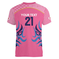 Twenty20 Japan Cricket Custom Women V-Neck T-Shirt Retro Pink Version - Wonder Print Shop